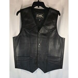 FMC Women's Sleek Black Leather Vest